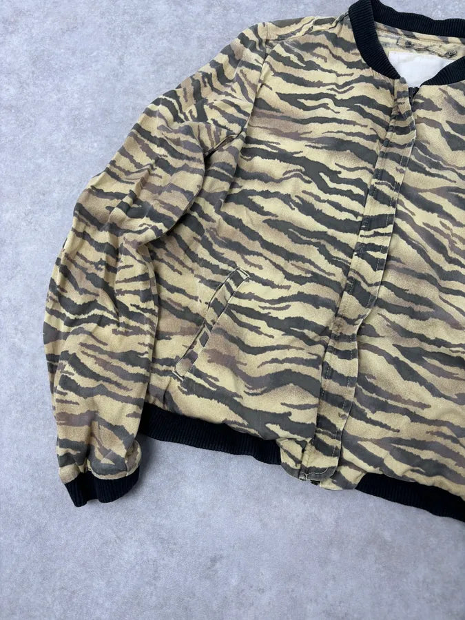 2010s Ralph Lauren Beige Zebra Print Bomber Jacket VGfEphW 7