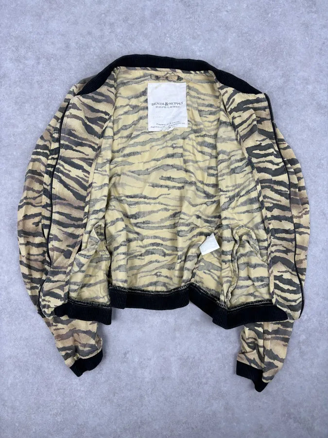 2010s Ralph Lauren Beige Zebra Print Bomber Jacket VGfEphW 6