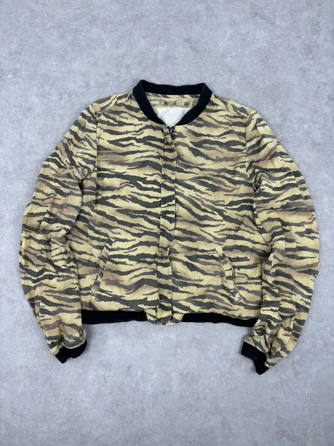 2010s Ralph Lauren Beige Zebra Print Bomber Jacket VGfEphW 0