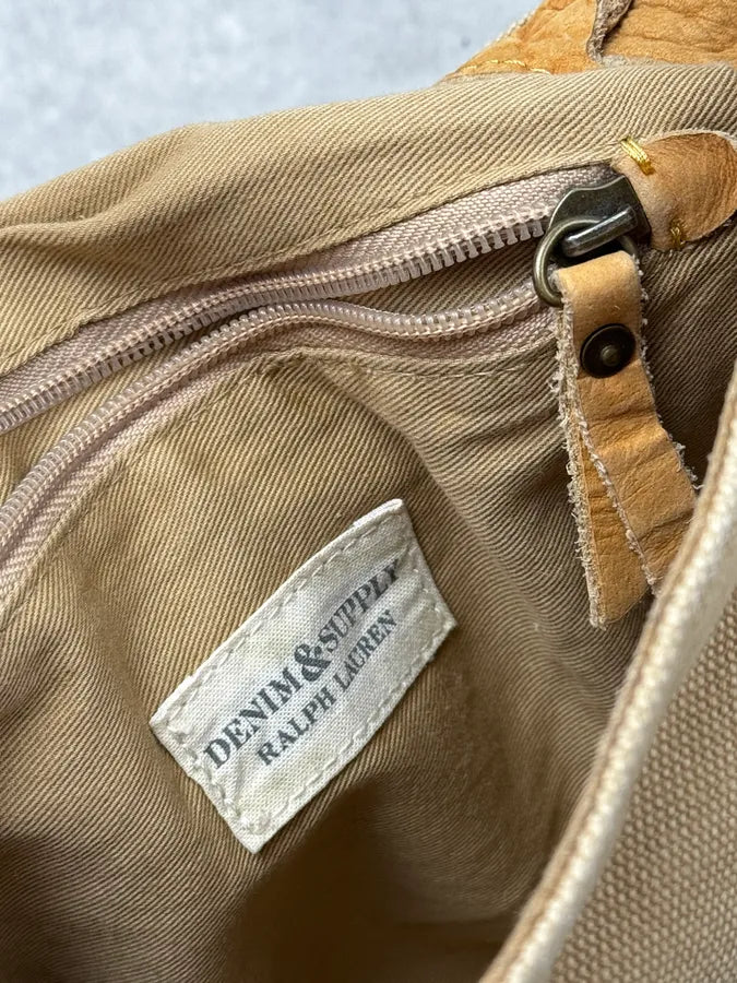 2010s Ralph Lauren Beige Suede Fringe Cargo Crossbody Bag JfrUVHa 11