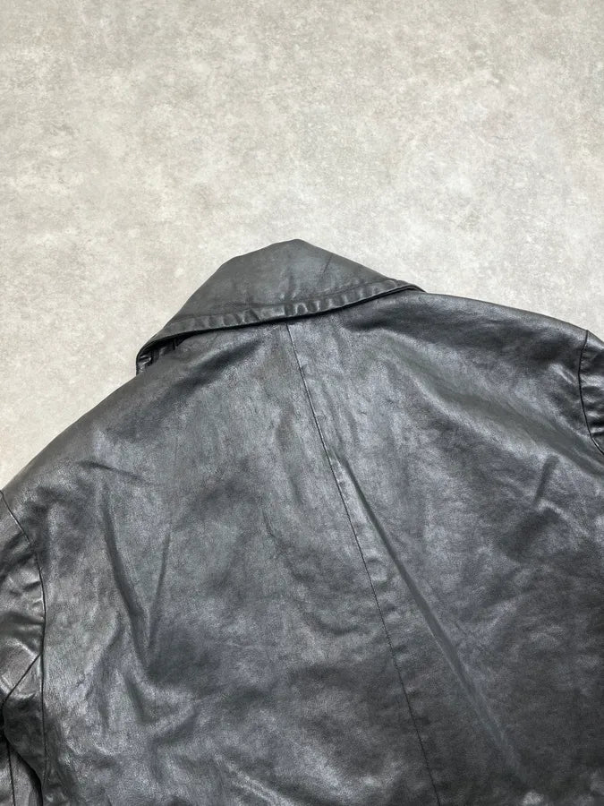 AW2012 Ralph Lauren Black Waxed Cotton Double Breasted Jacket dKUaWJy 5