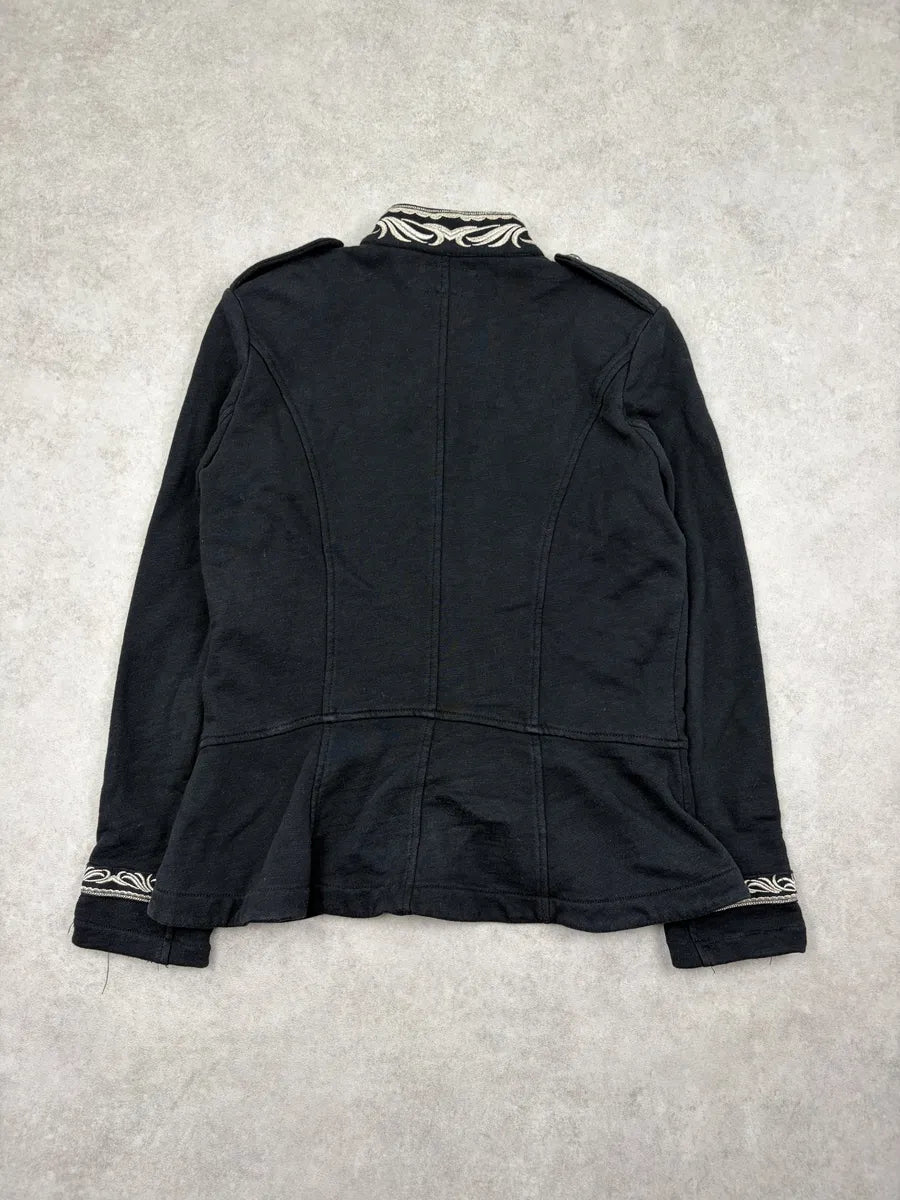 Ralph Lauren Black Cotton Double-Breasted Military Blazer ahOjYXh 7