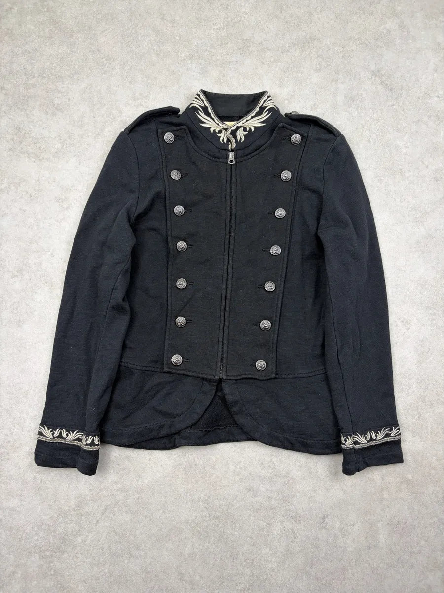 Ralph Lauren Black Cotton Double-Breasted Military Blazer ahOjYXh 2