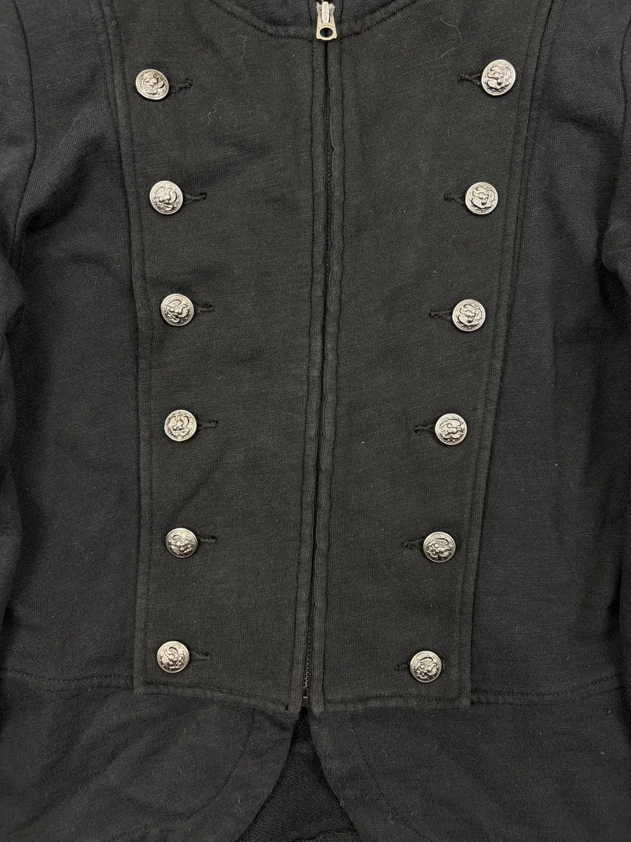 Ralph Lauren Black Cotton Double-Breasted Military Blazer ahOjYXh 6
