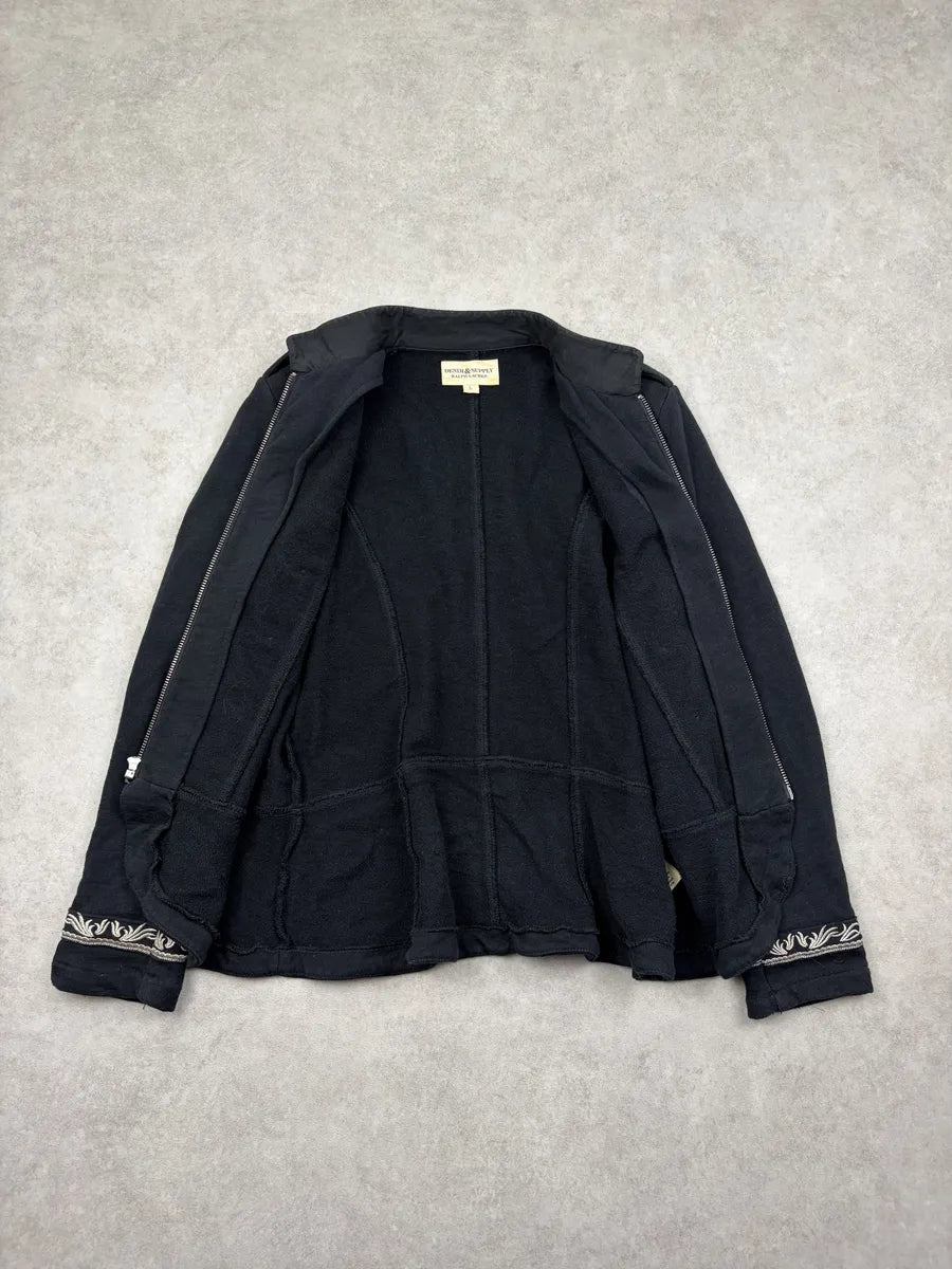 Ralph Lauren Black Cotton Double-Breasted Military Blazer ahOjYXh 8