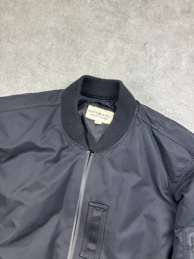 Ralph Lauren Black Nylon Multi-Pocket Bomber Jacket YcITVSD 3