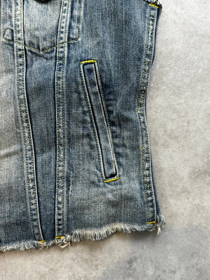 2010s Ralph Lauren Blue America Flag Denim Vest pCiZTGq 8