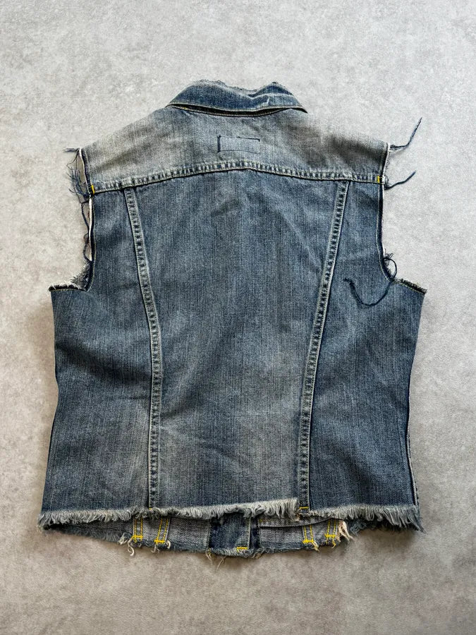 2010s Ralph Lauren Blue America Flag Denim Vest pCiZTGq 3