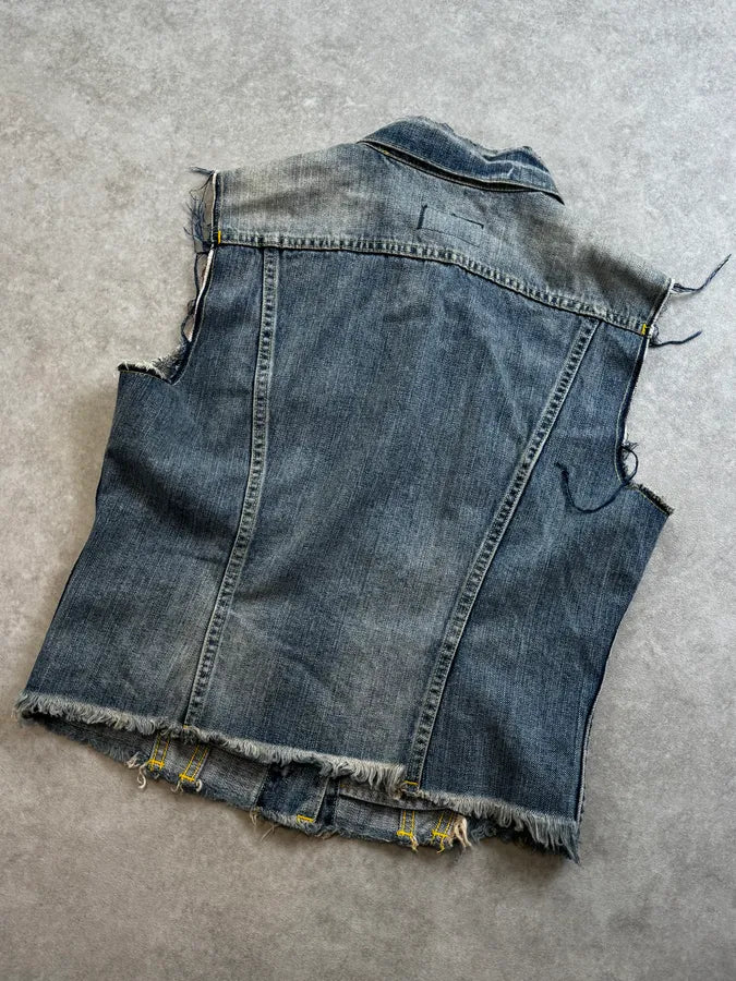 2010s Ralph Lauren Blue America Flag Denim Vest pCiZTGq 5