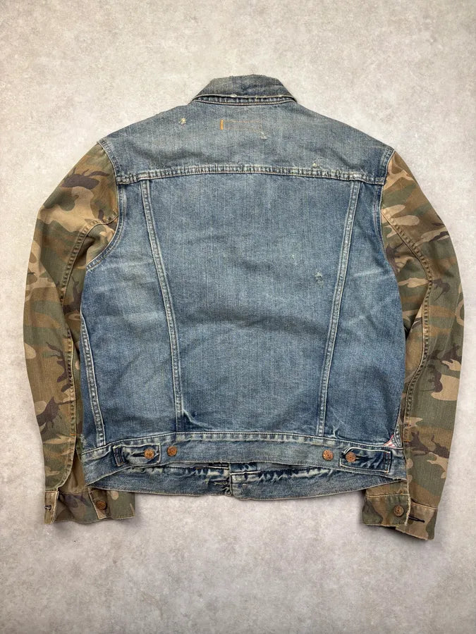 2010s Ralph Lauren Blue Denim Camo Sleeves Jacket sViqEhh 4
