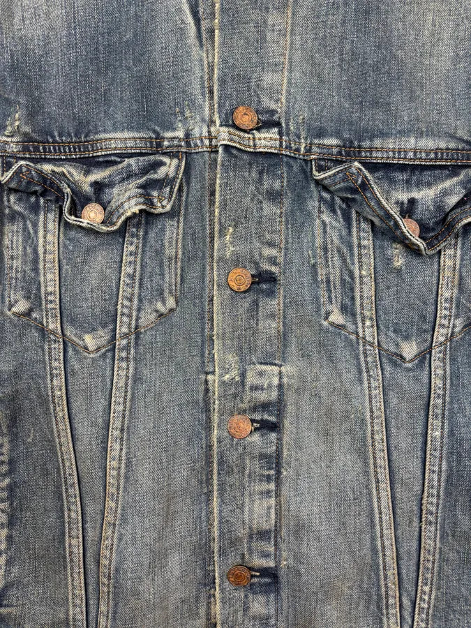 2010s Ralph Lauren Blue Denim Camo Sleeves Jacket sViqEhh 7