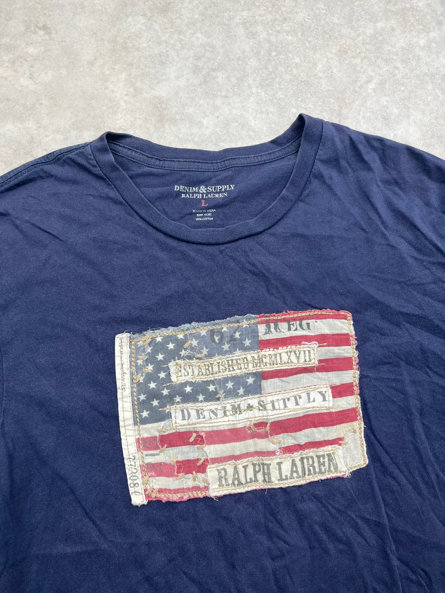 2010s Ralph Lauren USA Blue Flag T-Shirt GBcGYMs 4