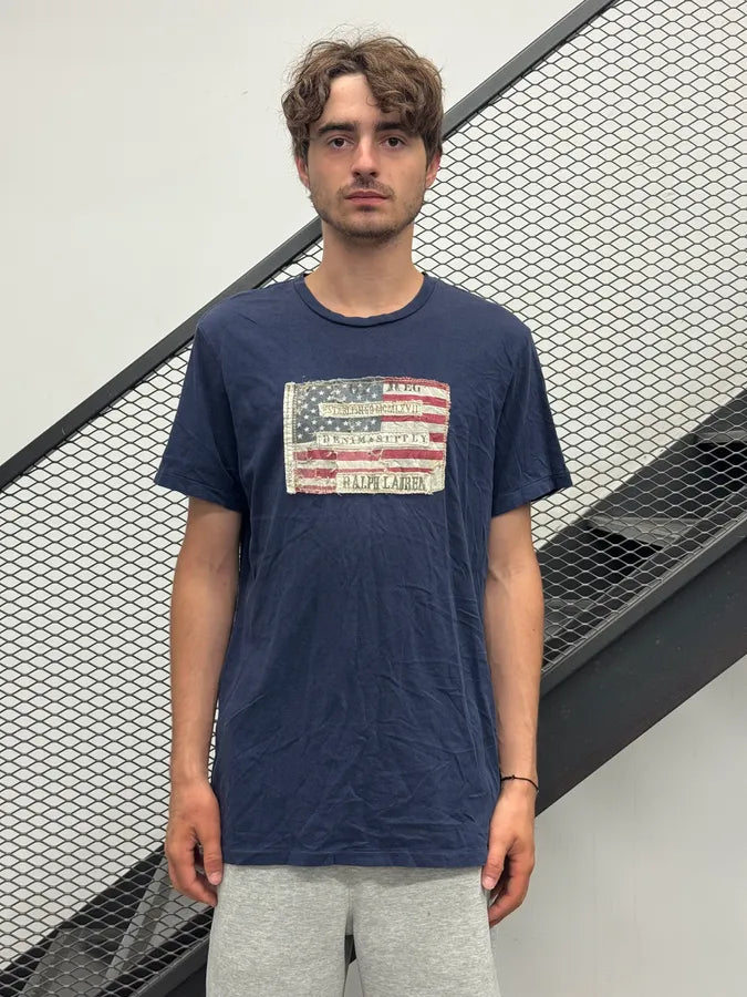 2010s Ralph Lauren USA Blue Flag T-Shirt GBcGYMs 1