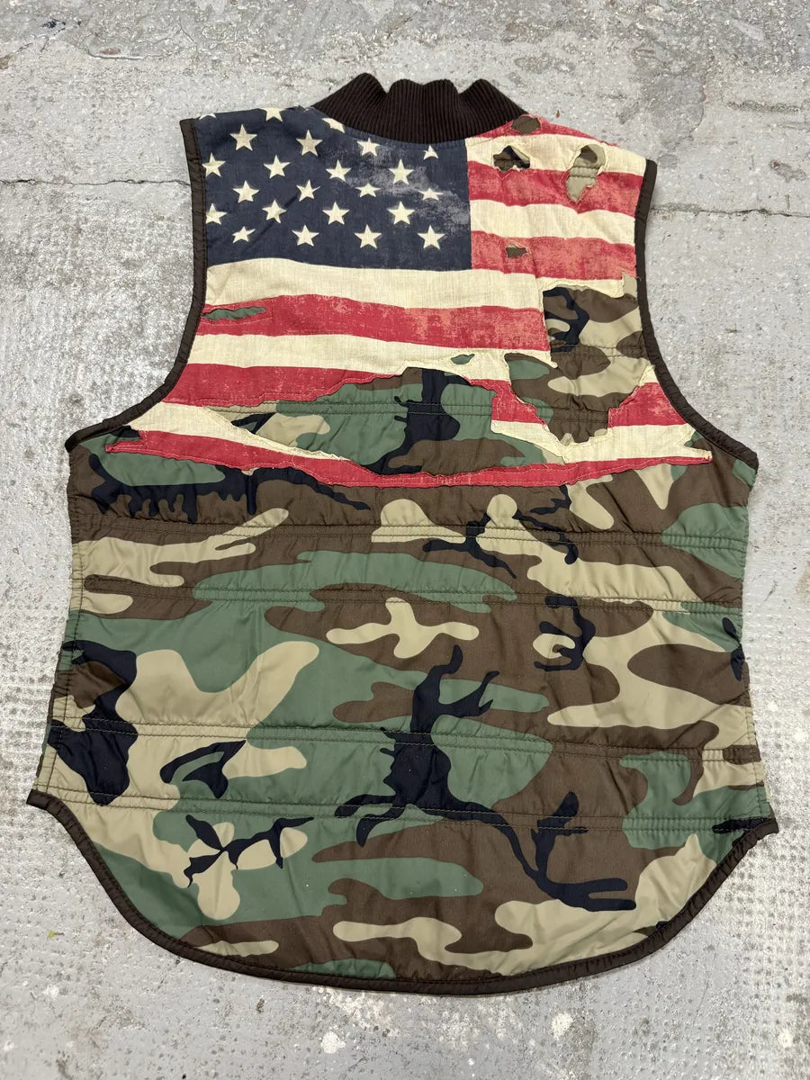 Ralph Lauren Camo USA Flag Tactical Vest XvwMlkZ 0
