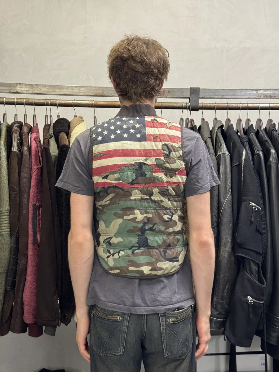 Ralph Lauren Camo USA Flag Tactical Vest XvwMlkZ 2