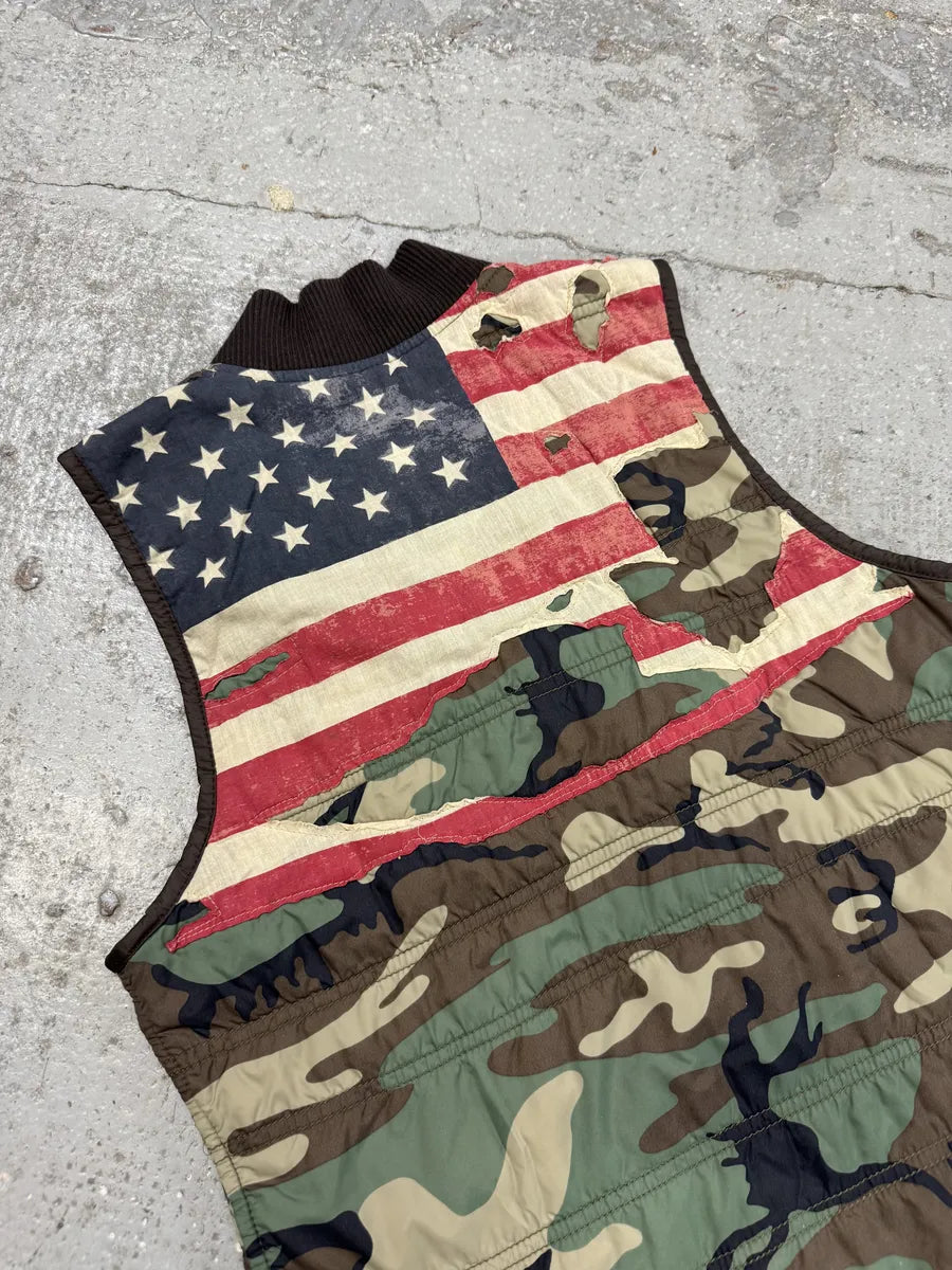 Ralph Lauren Camo USA Flag Tactical Vest XvwMlkZ 4