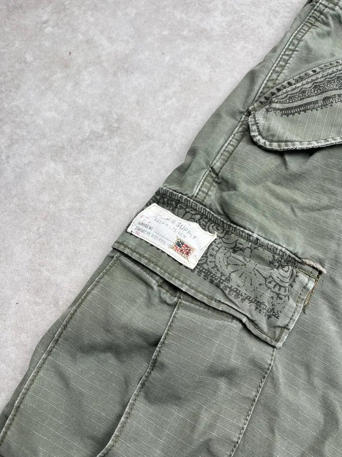 Ralph Lauren Cargo Ornamented Khaki Shorts rUjMmon 7