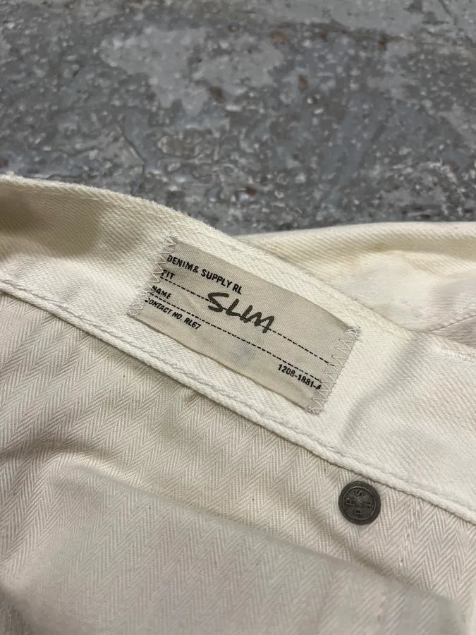 Ralph Lauren Creamy Artisanal Denim & Supply Distressed Pants (L) GRRMnTw 13