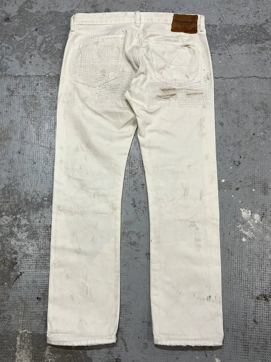 Ralph Lauren Creamy Artisanal Denim & Supply Distressed Pants (L) GRRMnTw 9