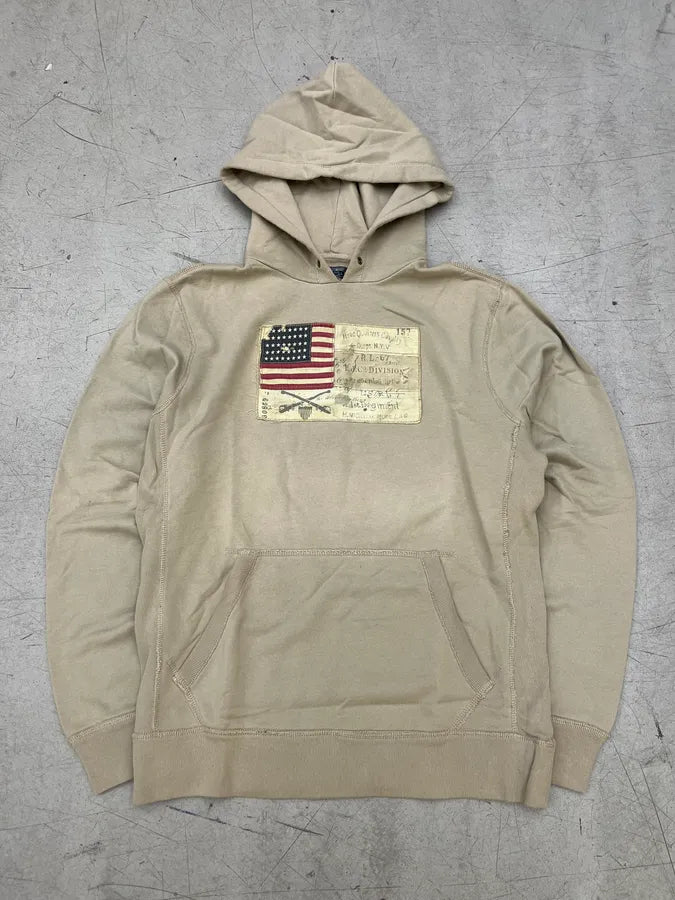 Ralph Lauren Denim & Supply American Flag Beige Hoodie qVAWwqv 0