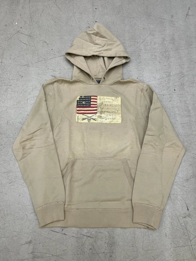 Ralph Lauren Denim & Supply American Flag Beige Hoodie qVAWwqv 3