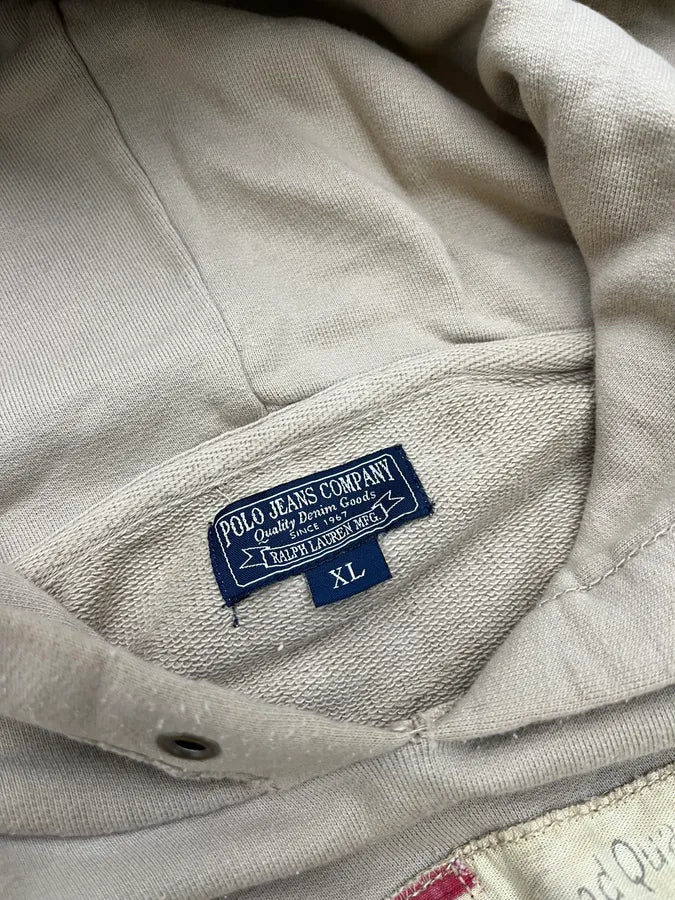 Ralph Lauren Denim & Supply American Flag Beige Hoodie qVAWwqv 8