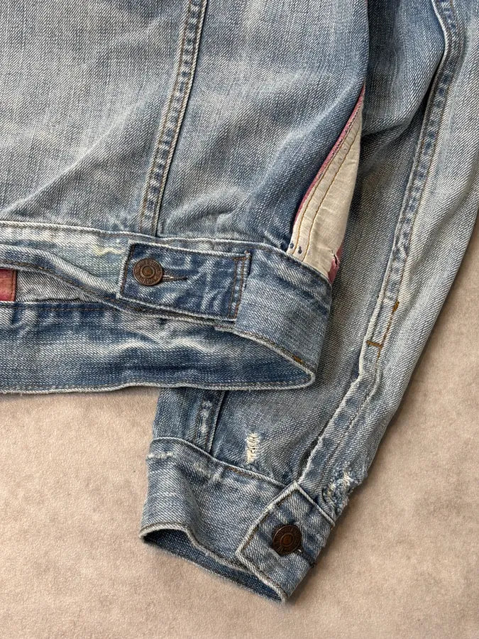 2010s Ralph Lauren Blue American Flag Denim Jacket bNjmwXZ 8