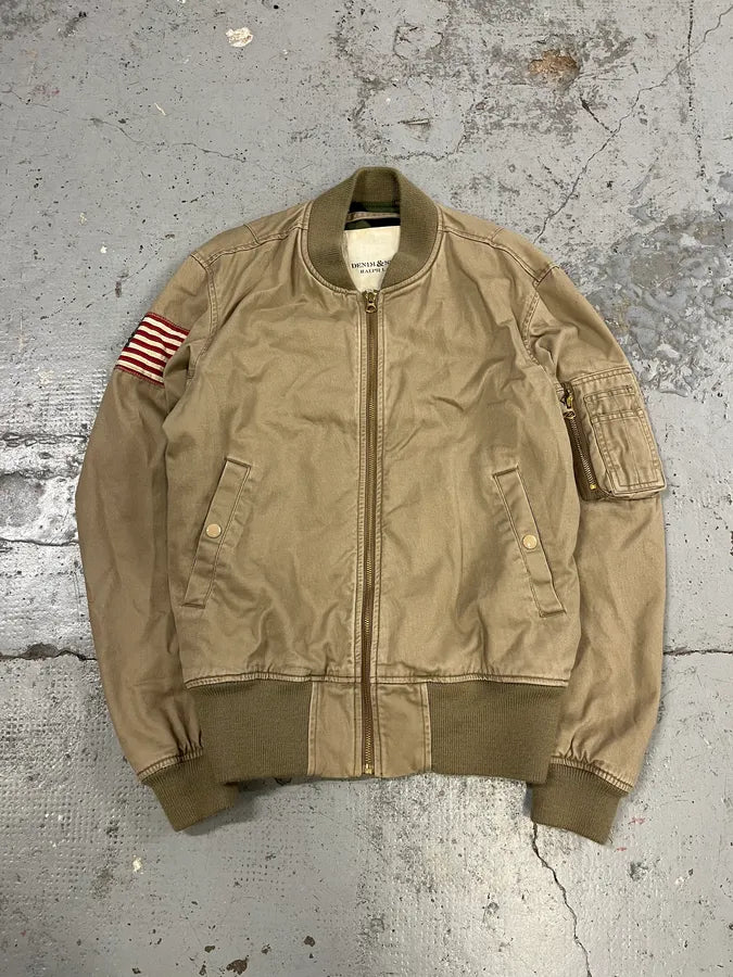 Ralph Lauren Denim & Supply Beige USA Bomber Jacket aJSQYob 2