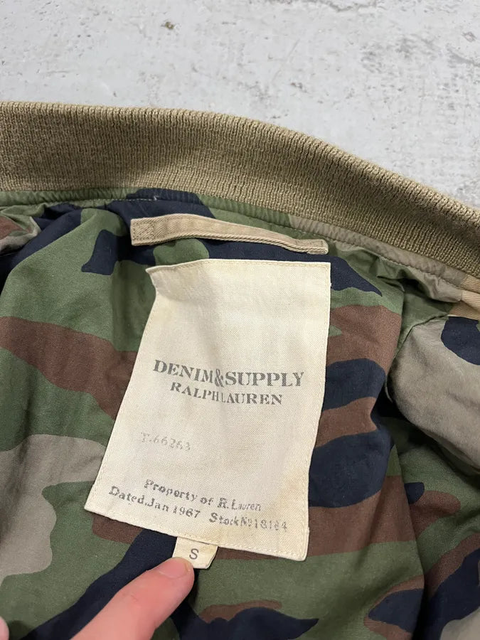 Ralph Lauren Denim & Supply Beige USA Bomber Jacket aJSQYob 8