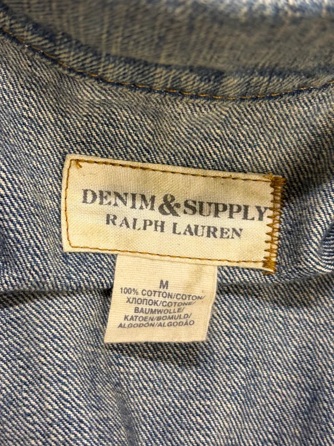 2010s Ralph Lauren Blue & Red Denim American Flag Denim Jacket FhoPqCd 9