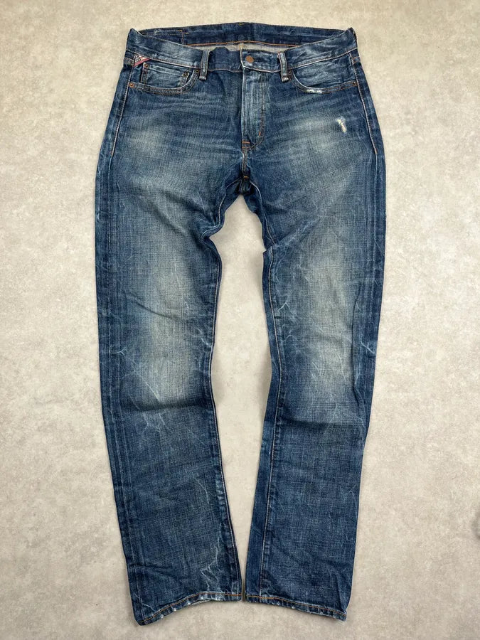 2010s Ralph Lauren Blue Denim Vintage Washed Slim Jeans PqSSEHR 2