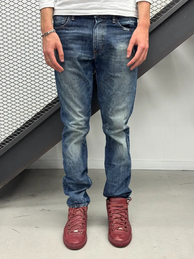 2010s Ralph Lauren Blue Denim Vintage Washed Slim Jeans PqSSEHR 0