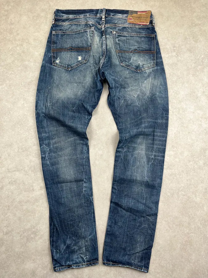 2010s Ralph Lauren Blue Denim Vintage Washed Slim Jeans PqSSEHR 4
