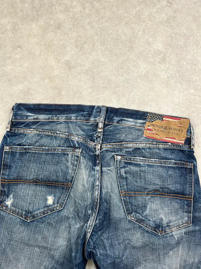 2010s Ralph Lauren Blue Denim Vintage Washed Slim Jeans PqSSEHR 6