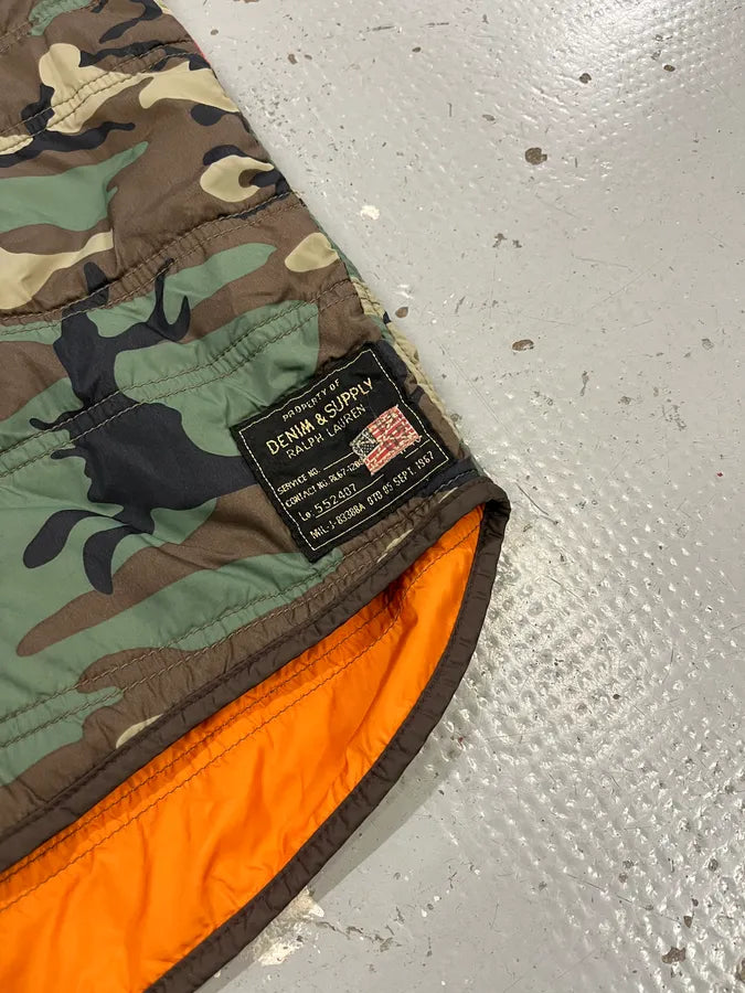 Ralph Lauren Denim & Supply Destroyed USA Flag Camo Vest Jacket NrYCAWR 4