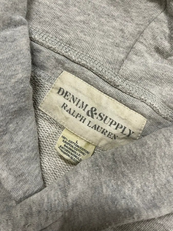 Ralph Lauren Denim & Supply Destroyed USA Flag Grey Hoodie FHtHJcV 8
