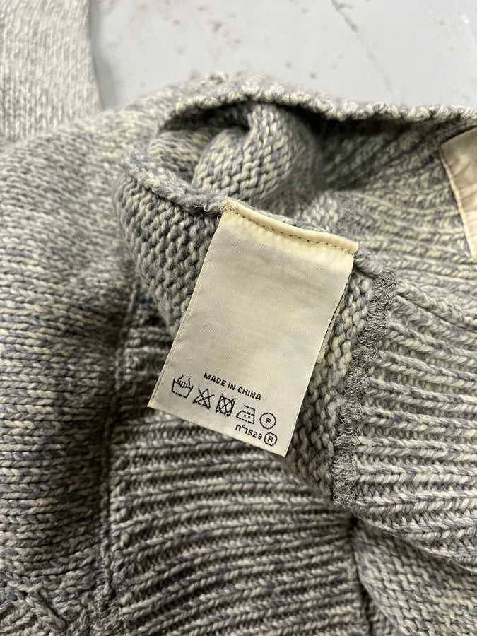 Ralph Lauren Denim & Supply Grey Acrylic Wool Ribbed Knit Hoodie GJUlcFy 8