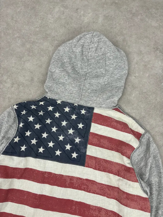 Ralph Lauren Denim & Supply Grey American Flag Zip-up Hoodie YEQWGqF 5
