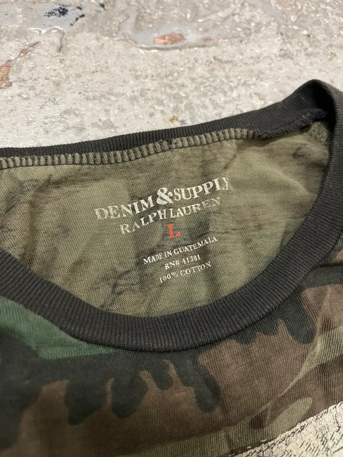 Ralph Lauren Denim & Supply Khaki Camo Indian Skull Graphic Longsleeve uHhlQFG 7