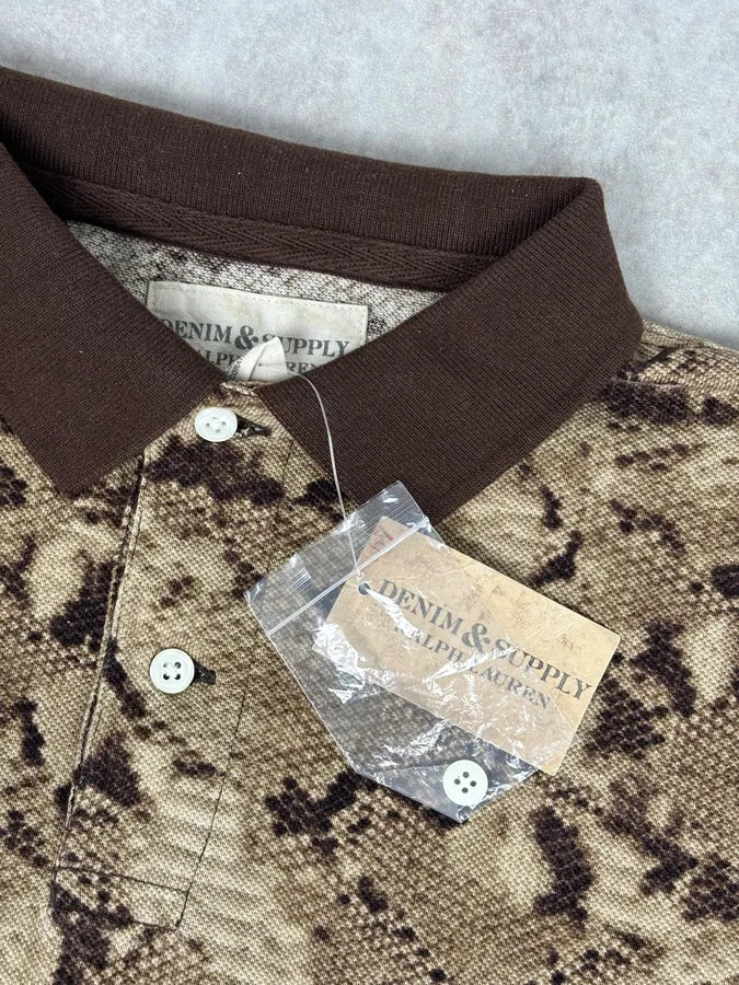 2010s Ralph Lauren Denim & Supply Khaki Snake Effect Polo itnKTpv 6
