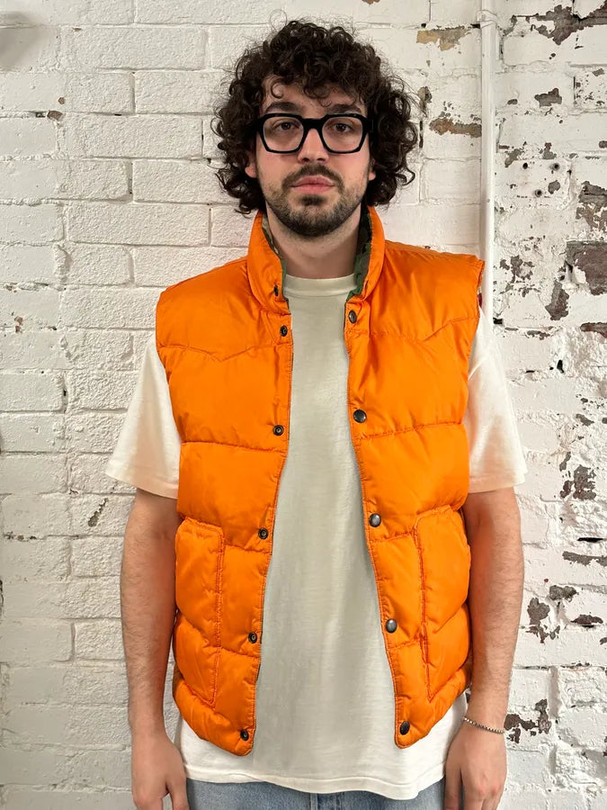 2010s Ralph Lauren Denim & Supply Orange Camo Reversible Puffer Vest OBZMsSZ 3