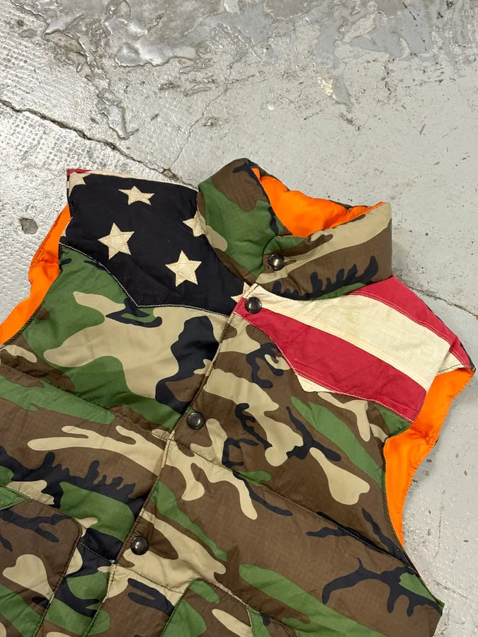 2010s Ralph Lauren Denim & Supply Orange Camo Reversible Puffer Vest OBZMsSZ 8