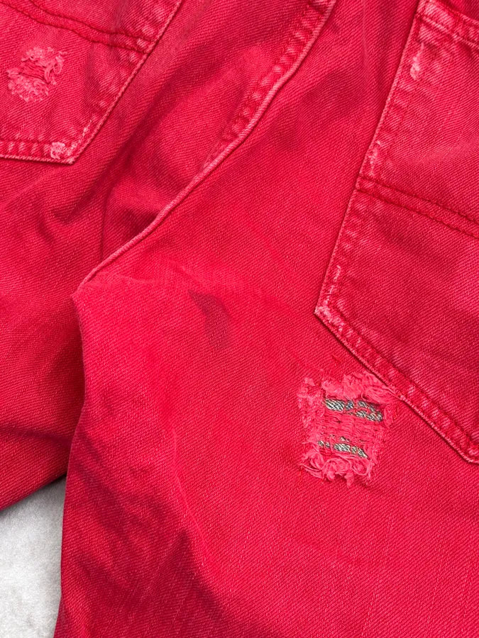 2010s Ralph Lauren Red Denim Distressed Jeans gTgauAQ 10
