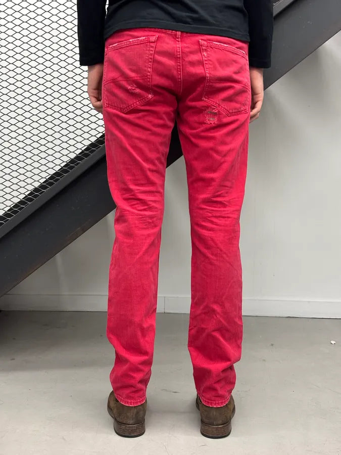2010s Ralph Lauren Red Denim Distressed Jeans gTgauAQ 3
