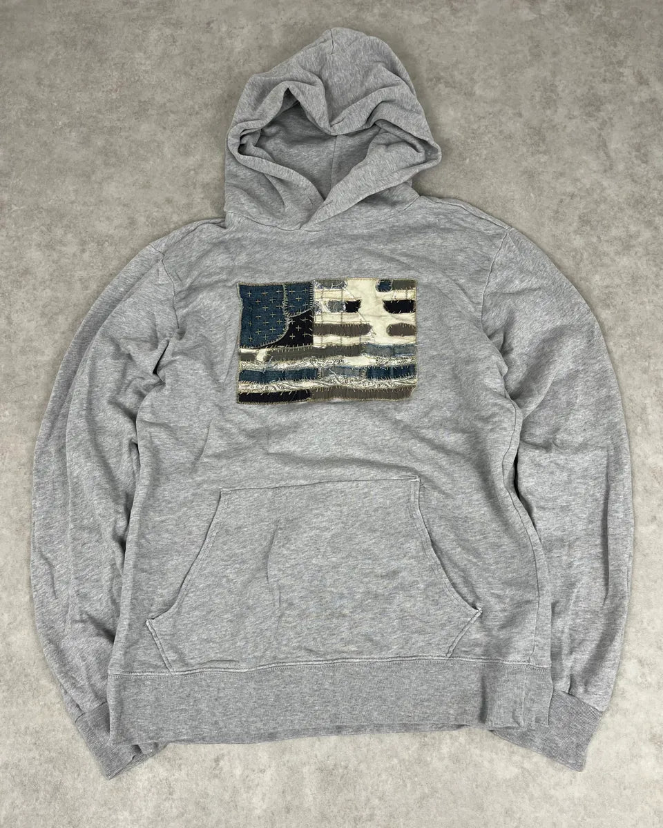 Ralph Lauren Denim & Supply USA Flag Grey Hoodie GxPnMYR 0