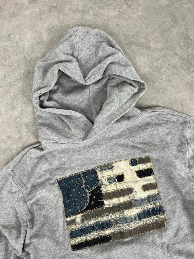 Ralph Lauren Denim & Supply USA Flag Grey Hoodie GxPnMYR 3