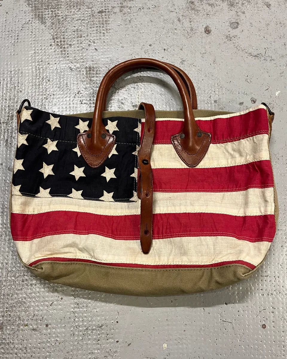 Ralph Lauren Denim & Supply vintage USA Flag Khaki Tote Bag xDYZAak 0