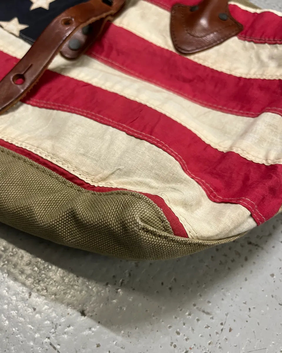 Ralph Lauren Denim & Supply vintage USA Flag Khaki Tote Bag xDYZAak 4