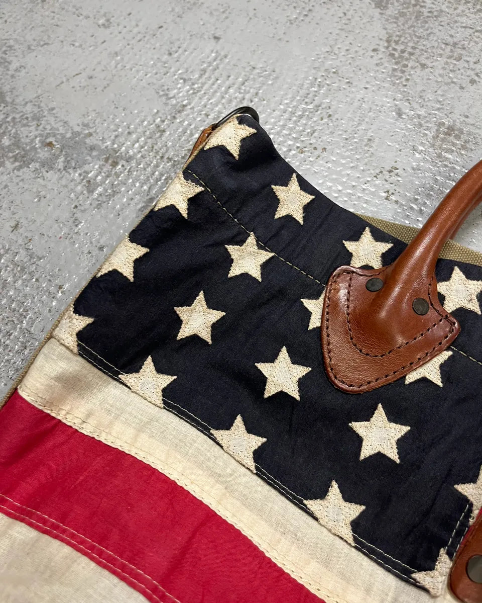 Ralph Lauren Denim & Supply vintage USA Flag Khaki Tote Bag xDYZAak 5