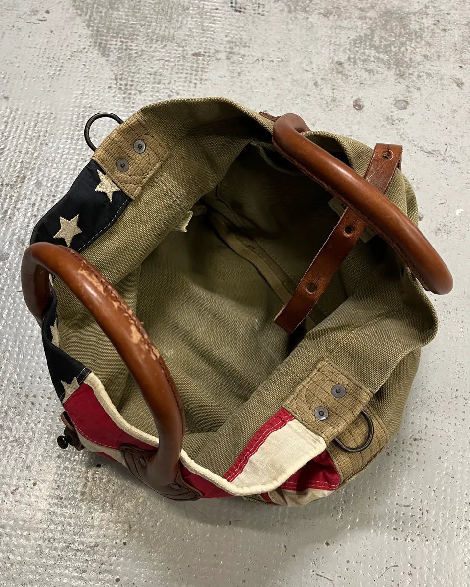 Ralph Lauren Denim & Supply vintage USA Flag Khaki Tote Bag xDYZAak 9